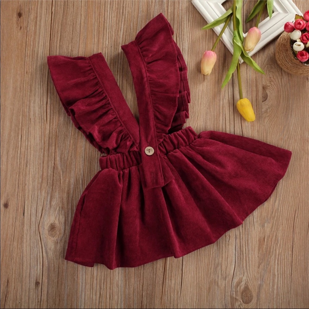 NEW RUFFLE Velvet PINK PRINCESS DRESS - Picture 5 of 7